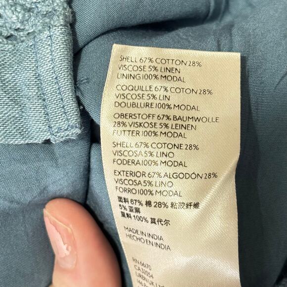 Anthropologie Women’s Rilke Lace Crochet Mini Shirtdress Denim Blue Small - Picture 9 of 10